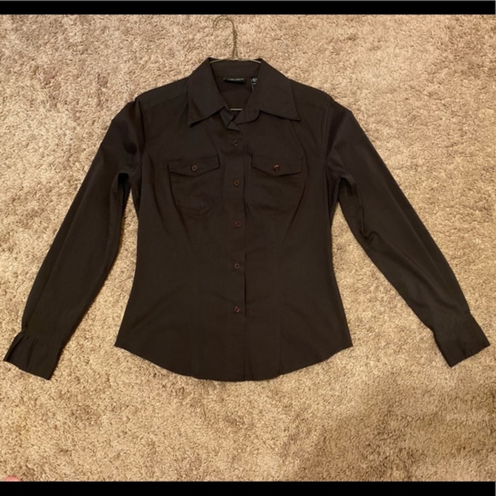 New York and Company Brown Dress Shirt